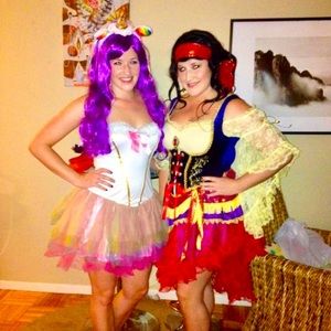 Rainbow sexy unicorn costume w/ tutu skirt  🌈🦄💜